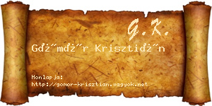 Gömör Krisztián névjegykártya